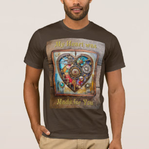Juwelen und Buntglas Herz Steampunk Serie T-Shirt