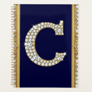 Juwelenbesetztes Monogramm Buchstabe C in verziert Planer