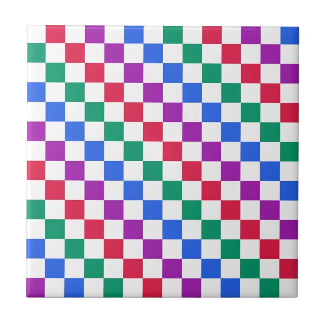 Juwelenbonbon-Diagonal-Kontrollmuster Fliese (Vorderseite)