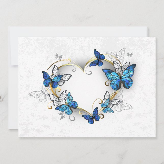 Juwelenherz mit Schmetterlingen Morpho (Vorderseite)