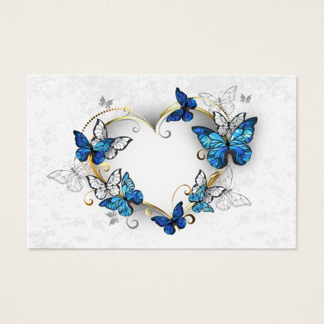 Juwelenherz mit Schmetterlingen Morpho (Vorderseite)