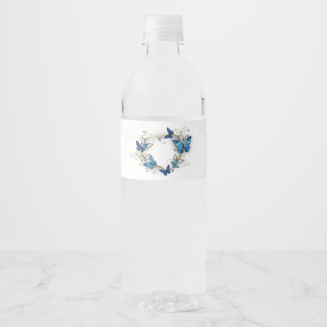 Juwelenherz mit Schmetterlingen Morpho (Vorderseite)