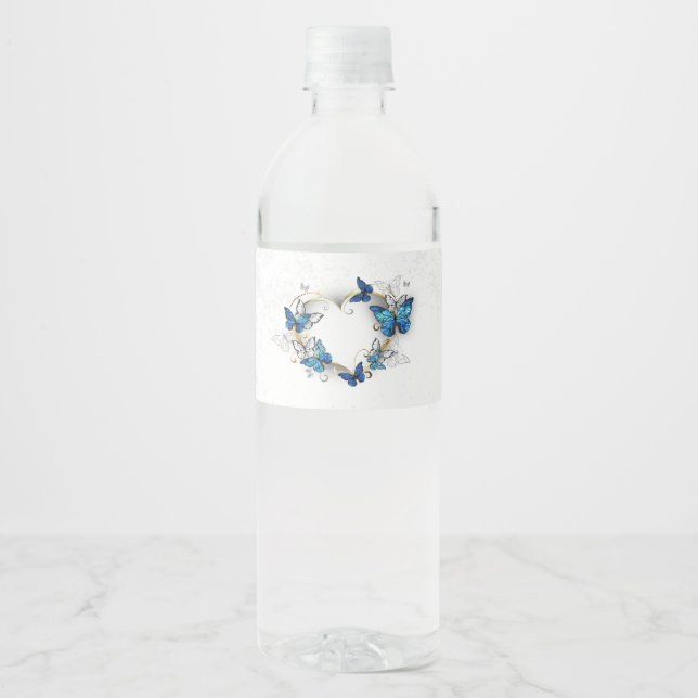 Juwelenherz mit Schmetterlingen Morpho (Vorderseite)