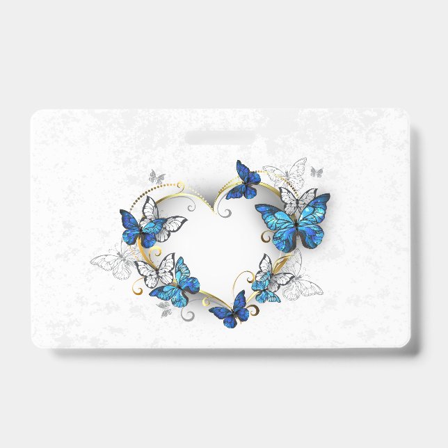 Juwelenherz mit Schmetterlingen Morpho Ausweis (Vorderseite)