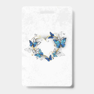 Juwelenherz mit Schmetterlingen Morpho Ausweis