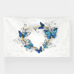Juwelenherz mit Schmetterlingen Morpho Banner