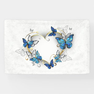 Juwelenherz mit Schmetterlingen Morpho Banner