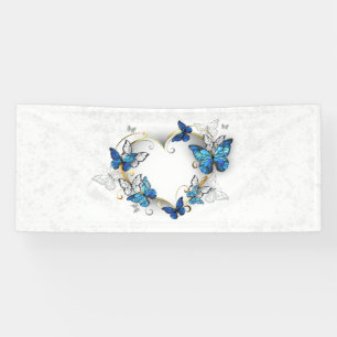 Juwelenherz mit Schmetterlingen Morpho Banner