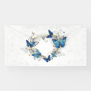 Juwelenherz mit Schmetterlingen Morpho Banner