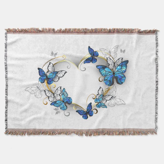 Juwelenherz mit Schmetterlingen Morpho Decke (Vorderseite)