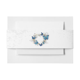 Juwelenherz mit Schmetterlingen Morpho Einladungsbanderole