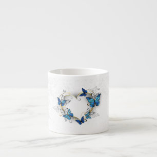 Juwelenherz mit Schmetterlingen Morpho Espressotasse