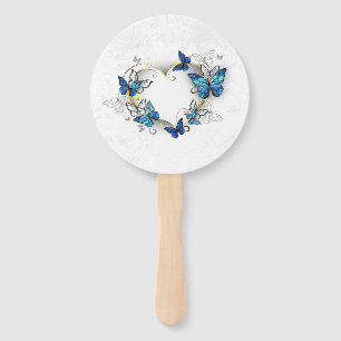 Juwelenherz mit Schmetterlingen Morpho Fächer