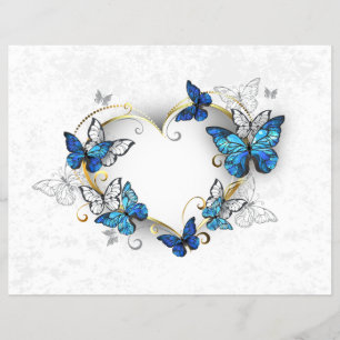 Juwelenherz mit Schmetterlingen Morpho Flyer