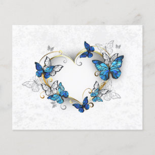 Juwelenherz mit Schmetterlingen Morpho Flyer