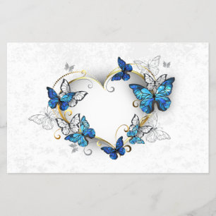 Juwelenherz mit Schmetterlingen Morpho Flyer