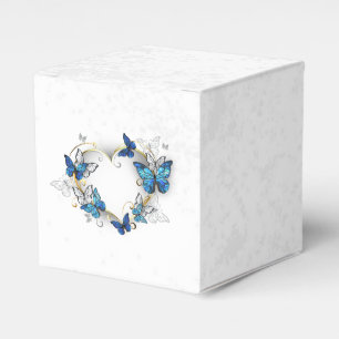 Juwelenherz mit Schmetterlingen Morpho Geschenkschachtel