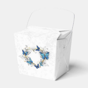 Juwelenherz mit Schmetterlingen Morpho Geschenkschachtel