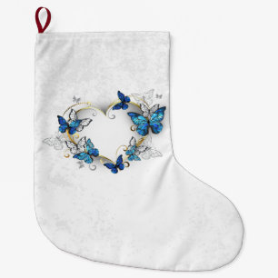 Juwelenherz mit Schmetterlingen Morpho Großer Weihnachtsstrumpf