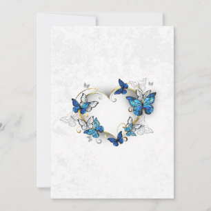 Juwelenherz mit Schmetterlingen Morpho Karte
