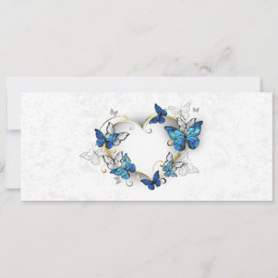 Juwelenherz mit Schmetterlingen Morpho Karte