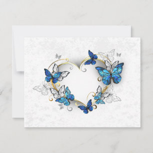 Juwelenherz mit Schmetterlingen Morpho Karte