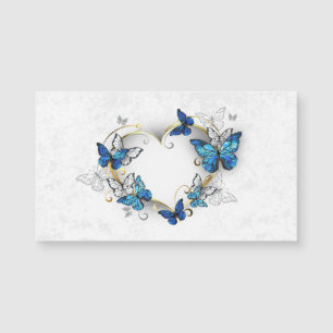 Juwelenherz mit Schmetterlingen Morpho Magnetkarte