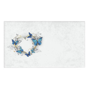 Juwelenherz mit Schmetterlingen Morpho Namenschild