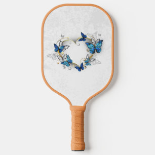 Juwelenherz mit Schmetterlingen Morpho Pickleball Schläger