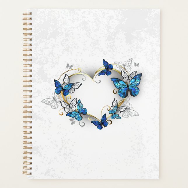 Juwelenherz mit Schmetterlingen Morpho Planer (Vorderseite)