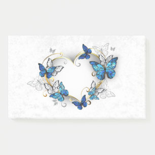 Juwelenherz mit Schmetterlingen Morpho Post-it Klebezettel