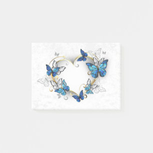 Juwelenherz mit Schmetterlingen Morpho Post-it Klebezettel