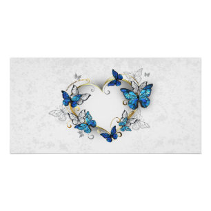 Juwelenherz mit Schmetterlingen Morpho Poster
