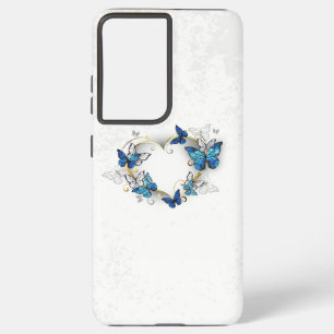 Juwelenherz mit Schmetterlingen Morpho Samsung Galaxy Hülle