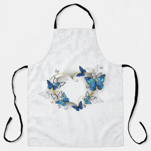 Juwelenherz mit Schmetterlingen Morpho Schürze