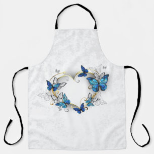 Juwelenherz mit Schmetterlingen Morpho Schürze