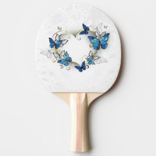 Juwelenherz mit Schmetterlingen Morpho Tischtennis Schläger