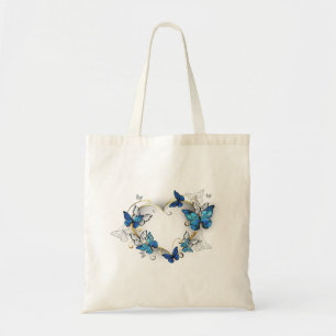 Juwelenherz mit Schmetterlingen Morpho Tragetasche