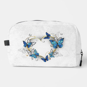 Juwelenherz mit Schmetterlingen Morpho Waschbeutel