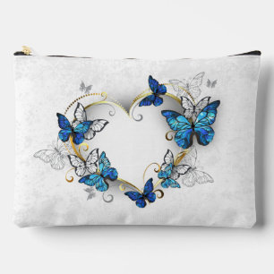 Juwelenherz mit Schmetterlingen Morpho Zubehörtasche
