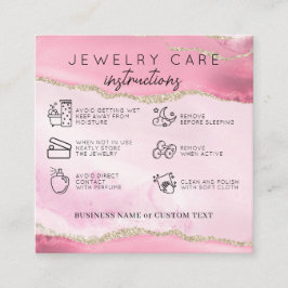 Juwelenpflege Vielen Dank Pink Gold Agate Business Begleitkarte
