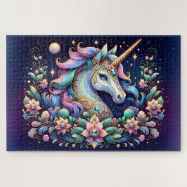 Juwelgetönte Einhorn-Blumenfantasie