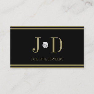 Juwelier-Diamant-Schwarzes/Goldstreifen Visitenkarte