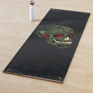 Juwelier Spinnenschädel & Rosen Glam Gothic Filigr Yogamatte