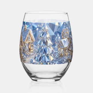 Juwelier-Weihnachtsdorf Smaragdbaum Kristall Weinglas Ohne Stiel