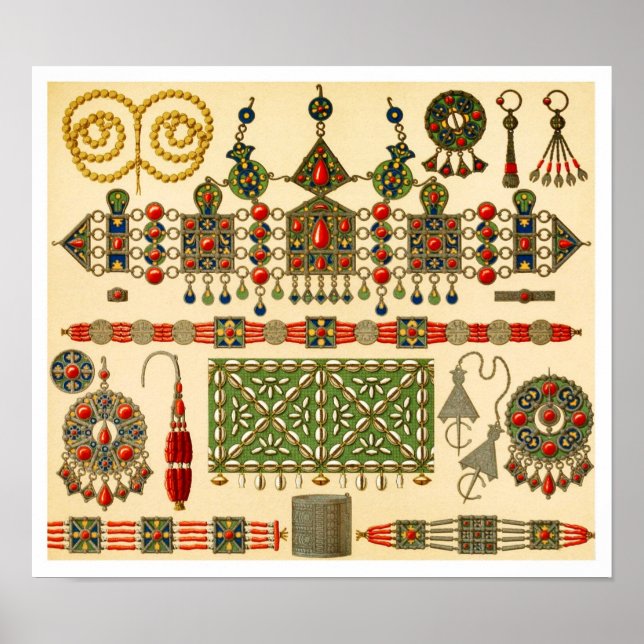 Juwelierei des Kabyle-Volkes in Algerien Poster (Vorne)