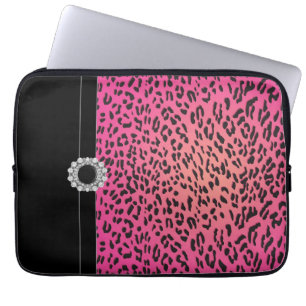 Juwelieren Hot Pink Leopard Laptop Deckschlauch Laptopschutzhülle