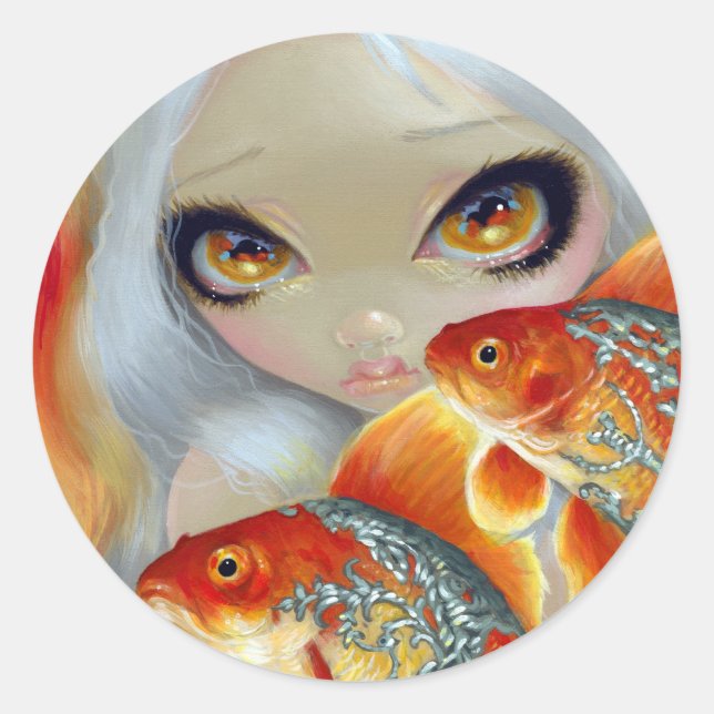 "Juwelierfisch: Silber und Gold"-Aufkleber Runder Aufkleber (Vorderseite)