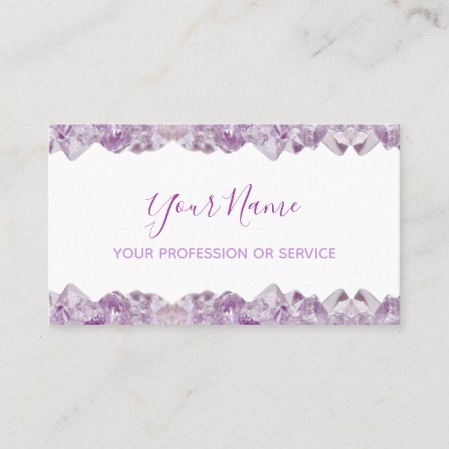Juwelierschmuck aus wertvollem Amethyst Visitenkarte (Vorderseite)