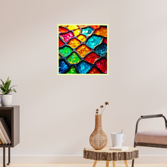 Juwelton-Leuchtglas-Kunst-Glow-Design Poster (Wohnzimmer 3)